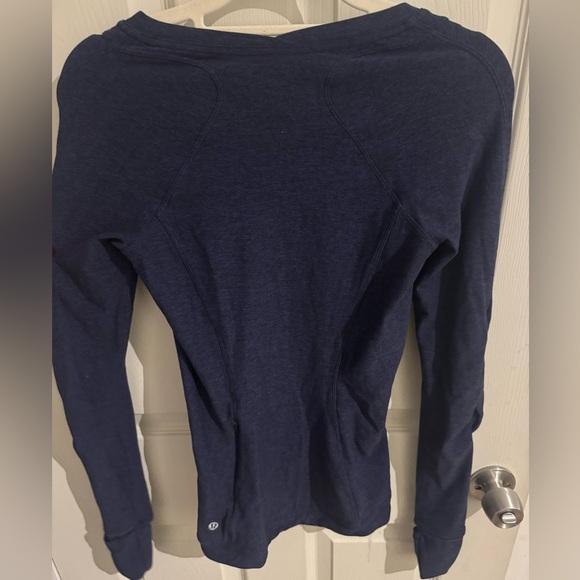 lululemon athletica Heathered Navy Tech Long Sleeve Shirt - Picture 4 of 12